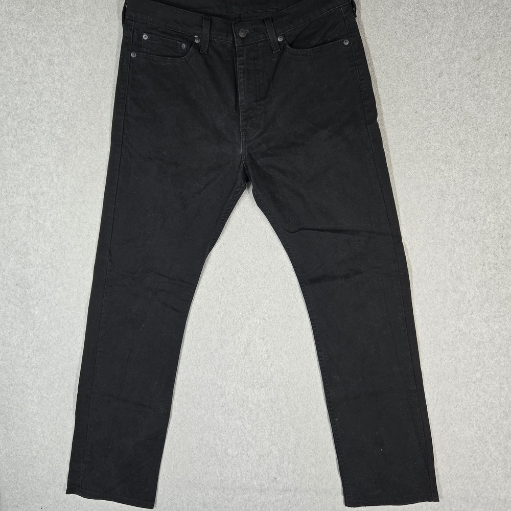 Levi's 513 Men Jeans 34X32 Black Denim Slim Straight 32" Inseam Stretch